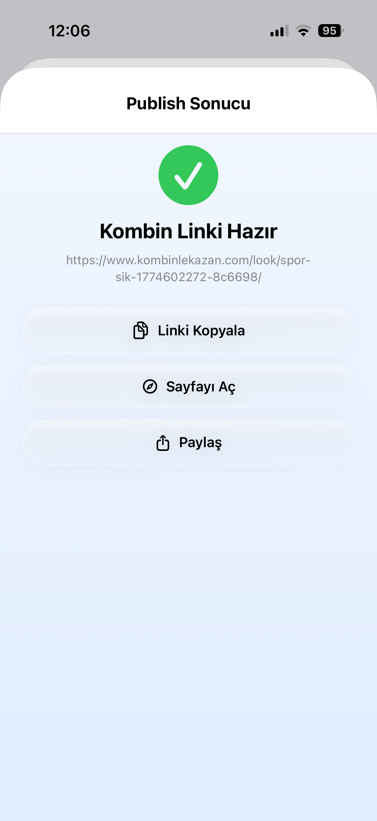 Kombin sahne ekranı